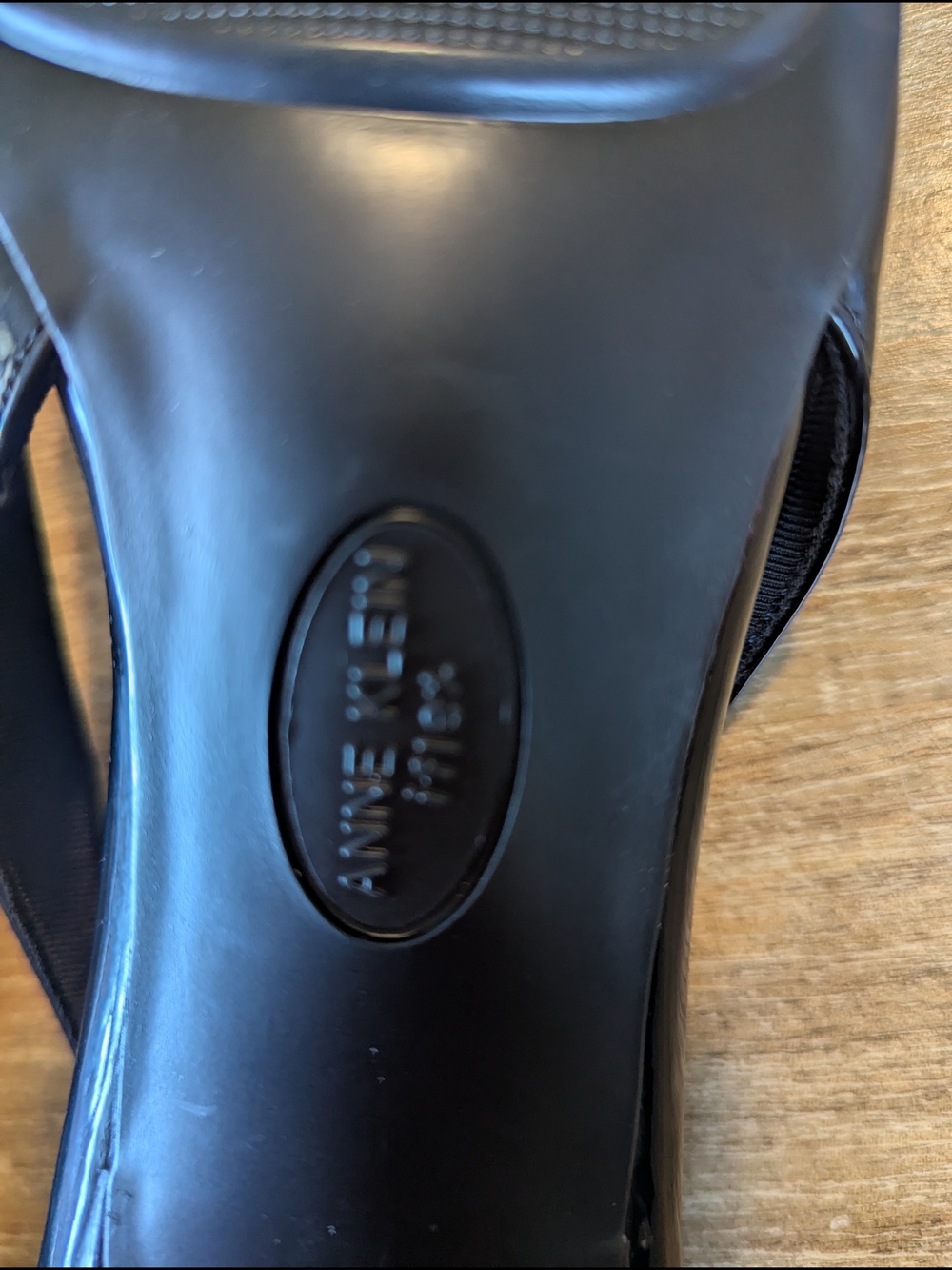 Anne Klein Black Patent Slingback Pointed Toe Pump with Crystal Accent - Picture 11 of 15
